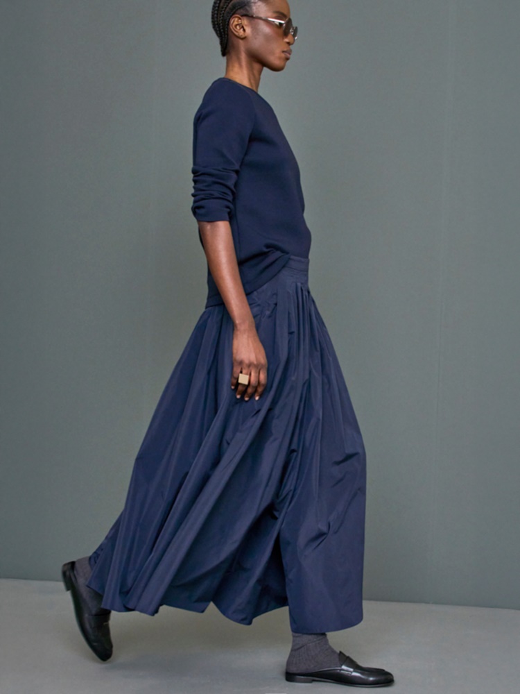 Pleated taffeta skirt + ULTRAMARINE - Max Mara