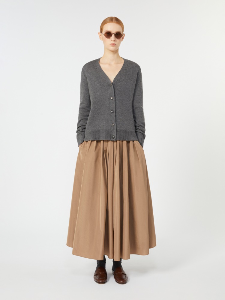 Plisowana spódnica z tafty - WIELBŁĄDZI - Max Mara - 2