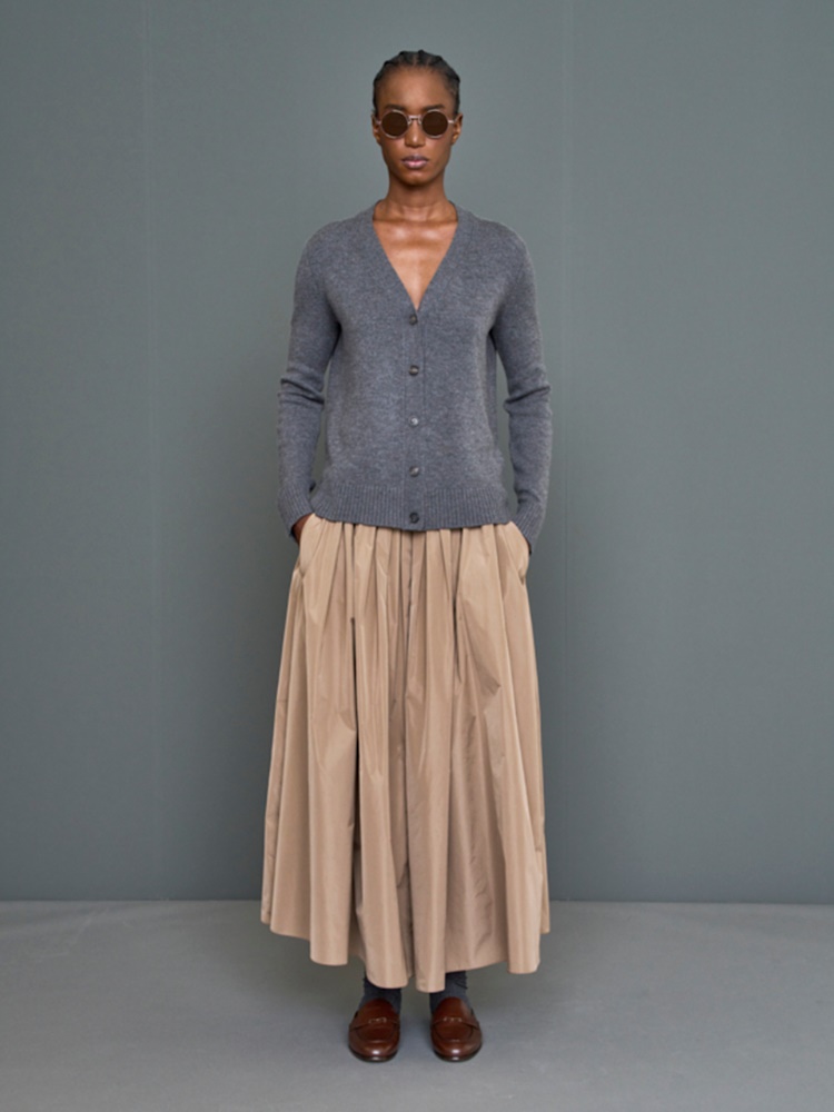 Pleated taffeta skirt + CAMEL - Max Mara