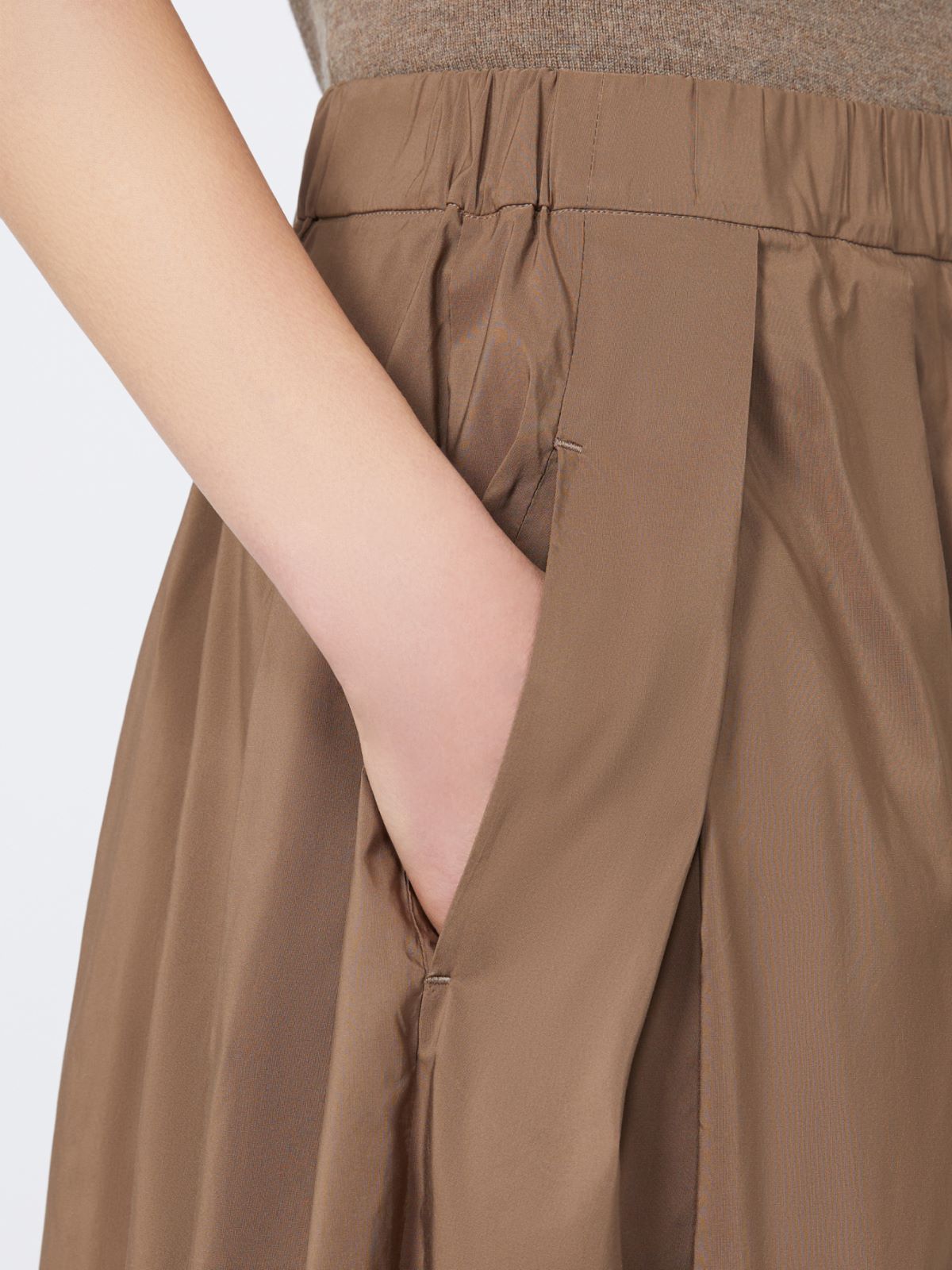 Falda de microfaya de algodón - MARRON - Max Mara - 4