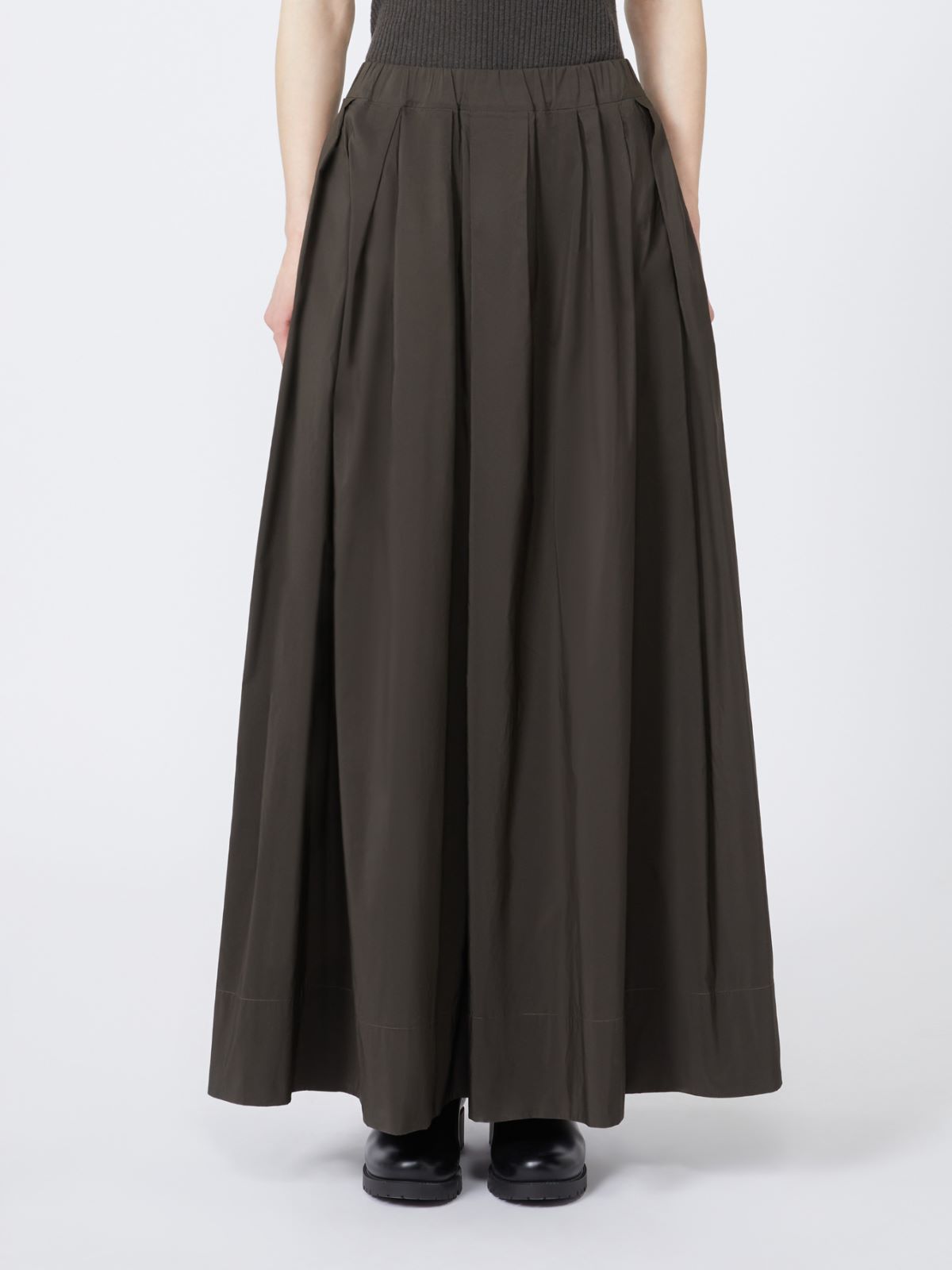 Falda de microfaya de algodón - VERDE - Max Mara - 2