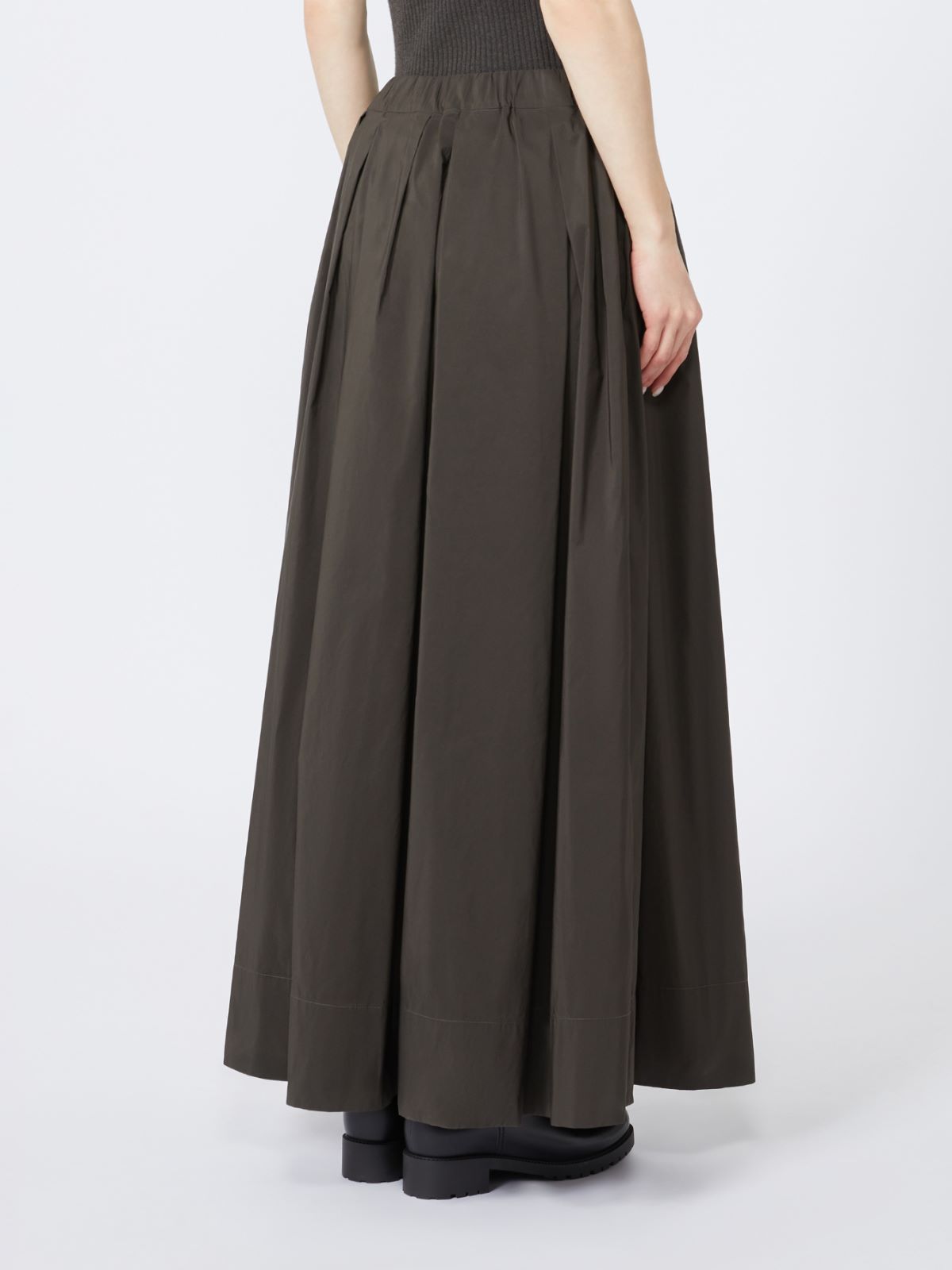 Falda de microfaya de algodón - VERDE - Max Mara - 3