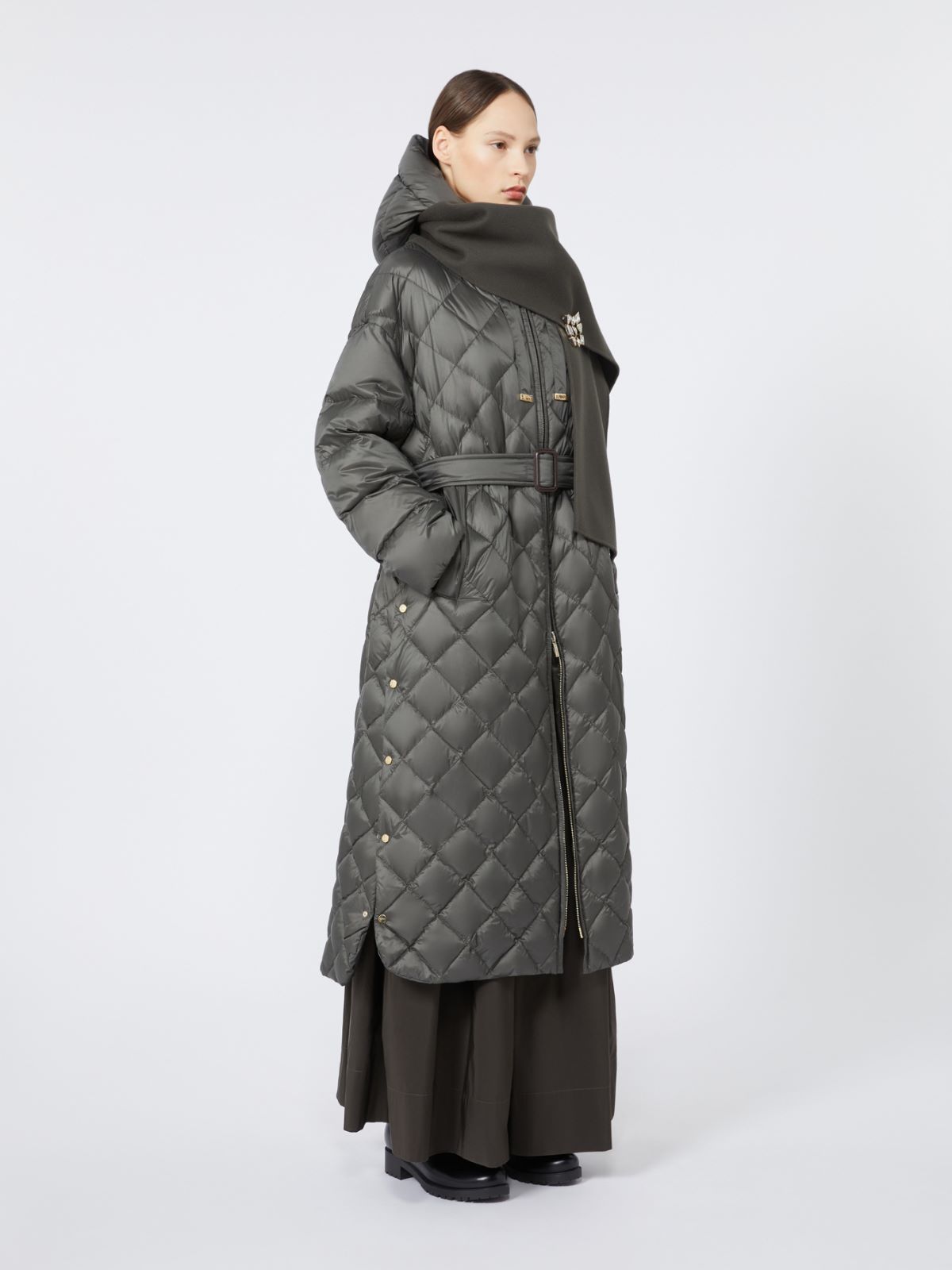 Falda de microfaya de algodón - VERDE - Max Mara