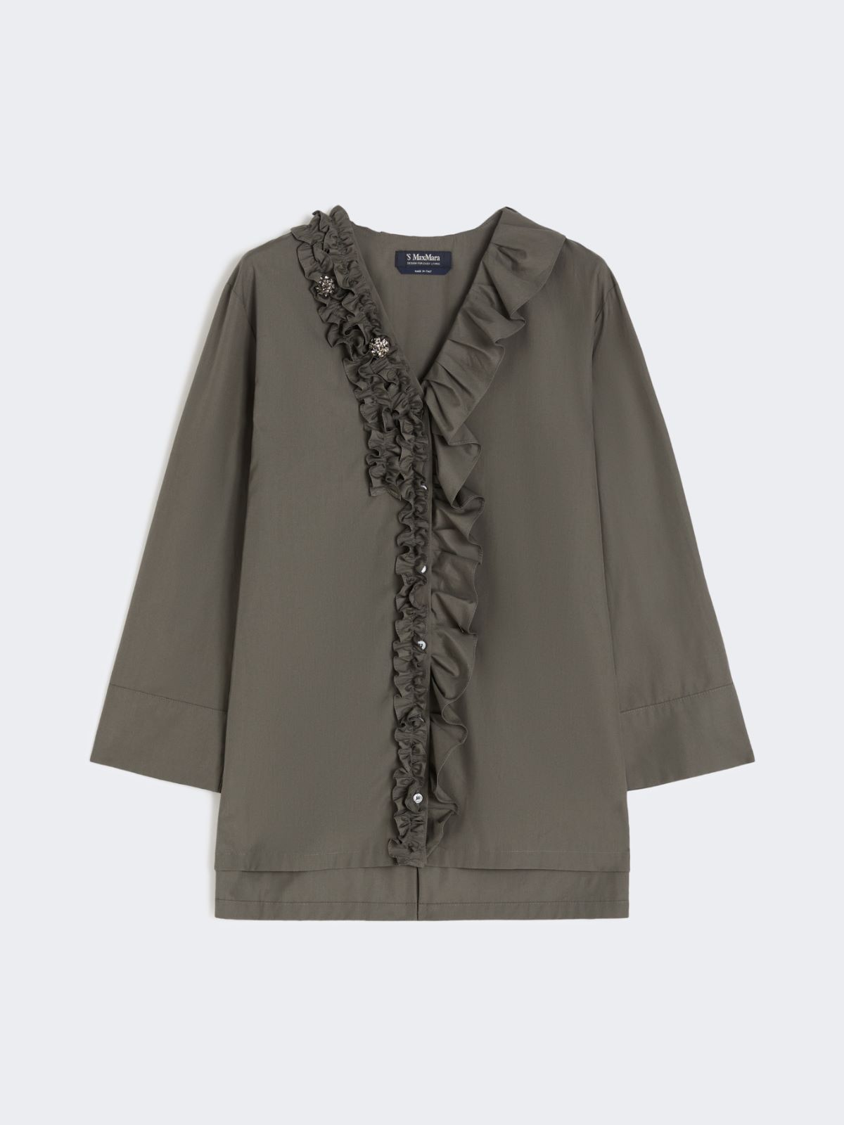 Cotton poplin shirt - MEDIUM GREY - Max Mara - 9