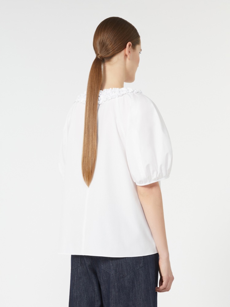 Cotton poplin blouse, optical white | 