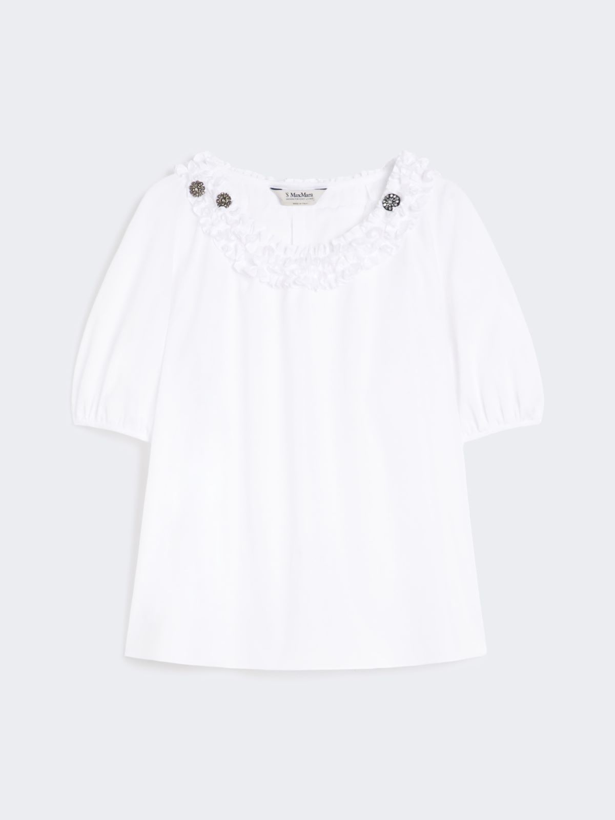 Cotton poplin blouse - OPTICAL WHITE - Max Mara - 9