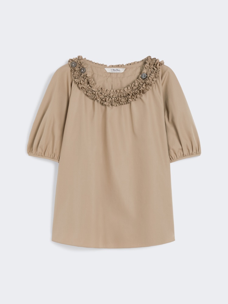 Bluse aus Baumwollpopeline - TAUBENGRAU - Max Mara