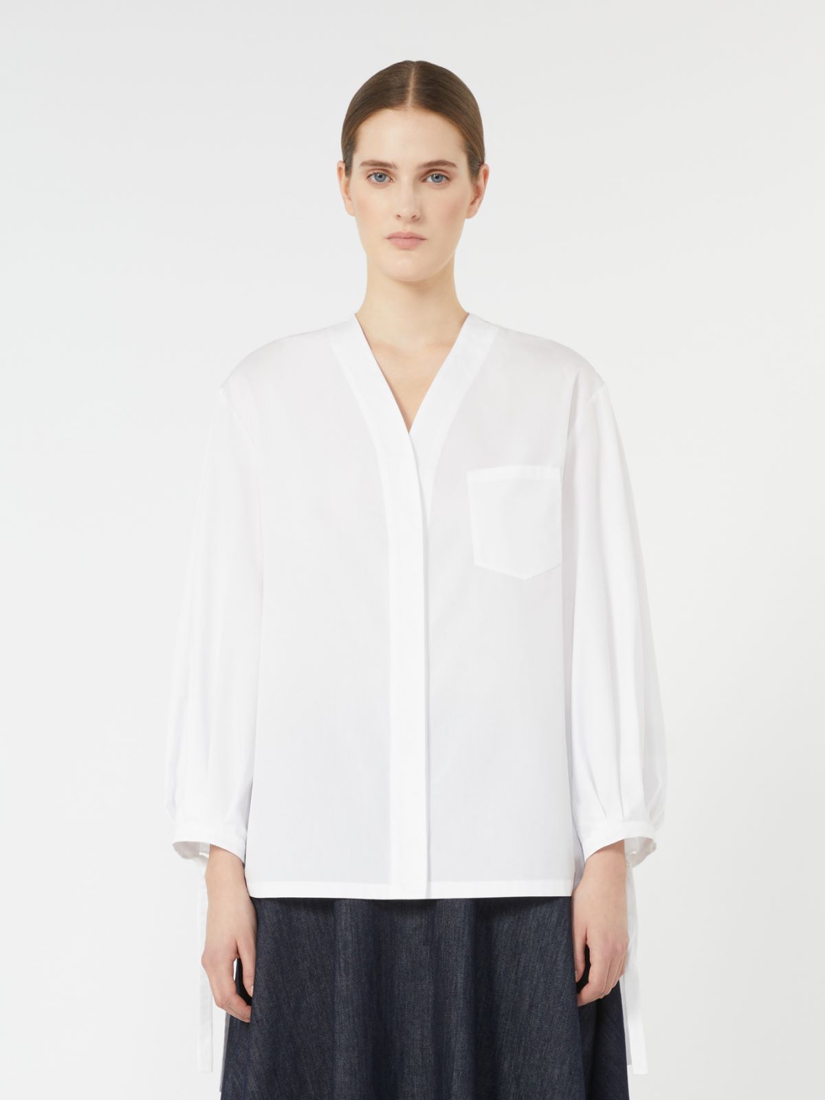 Washed cotton shirt - OPTICAL WHITE - Max Mara - 2