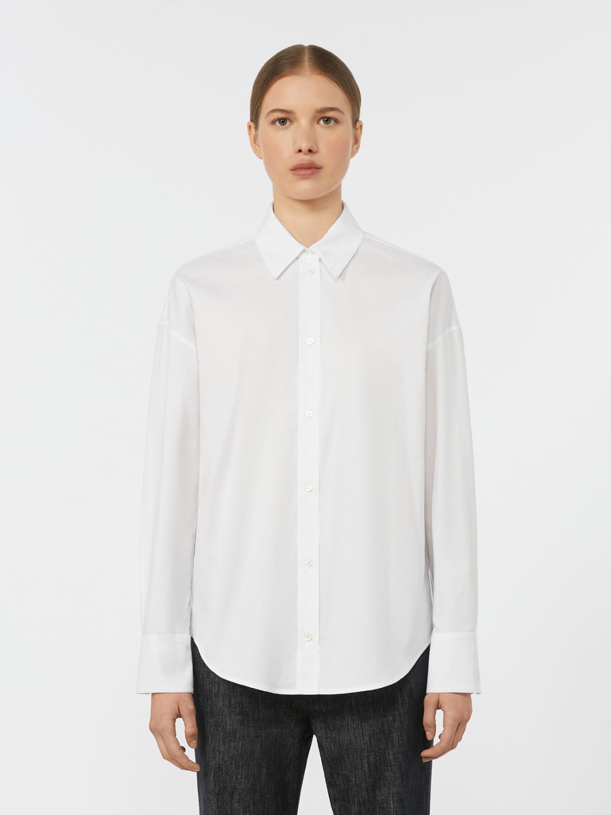 Koszula z bawełny oxford - BIAŁY - Max Mara - 2