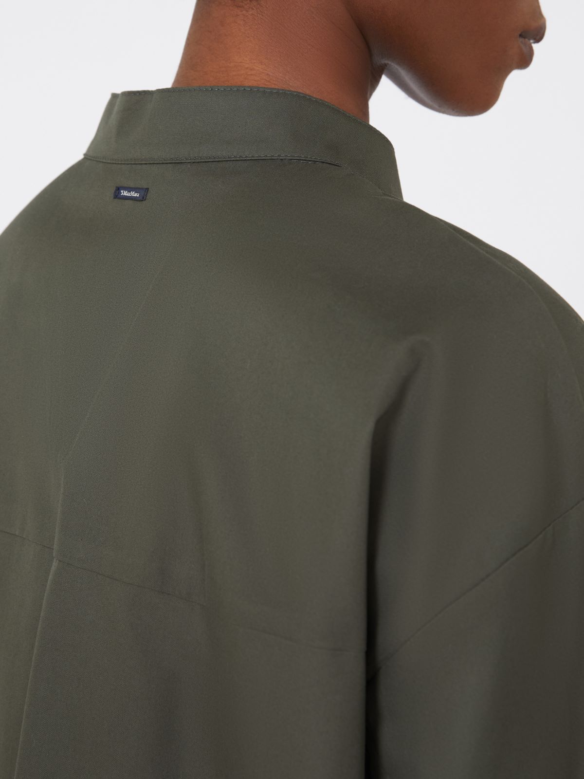Cotton Mandarin-neck shirt - GREEN - Max Mara - 4