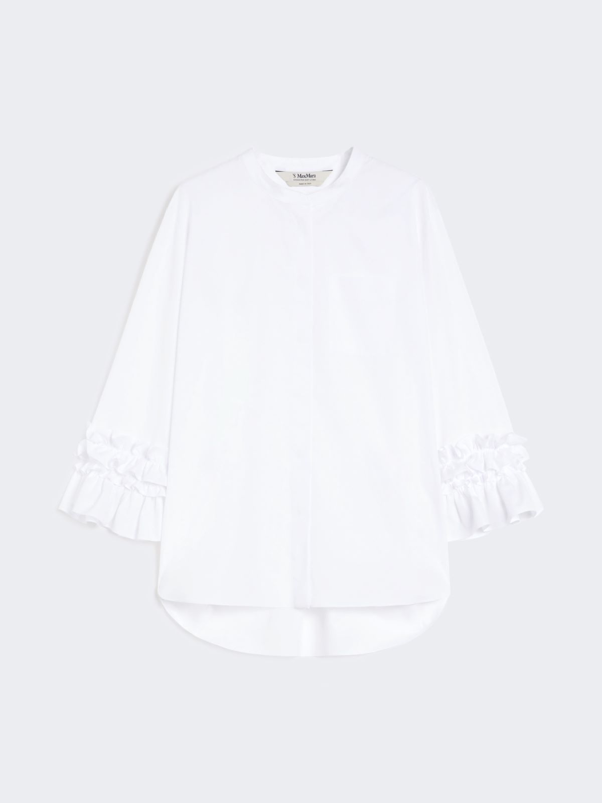 Flared washed poplin shirt - OPTICAL WHITE - Max Mara - 9