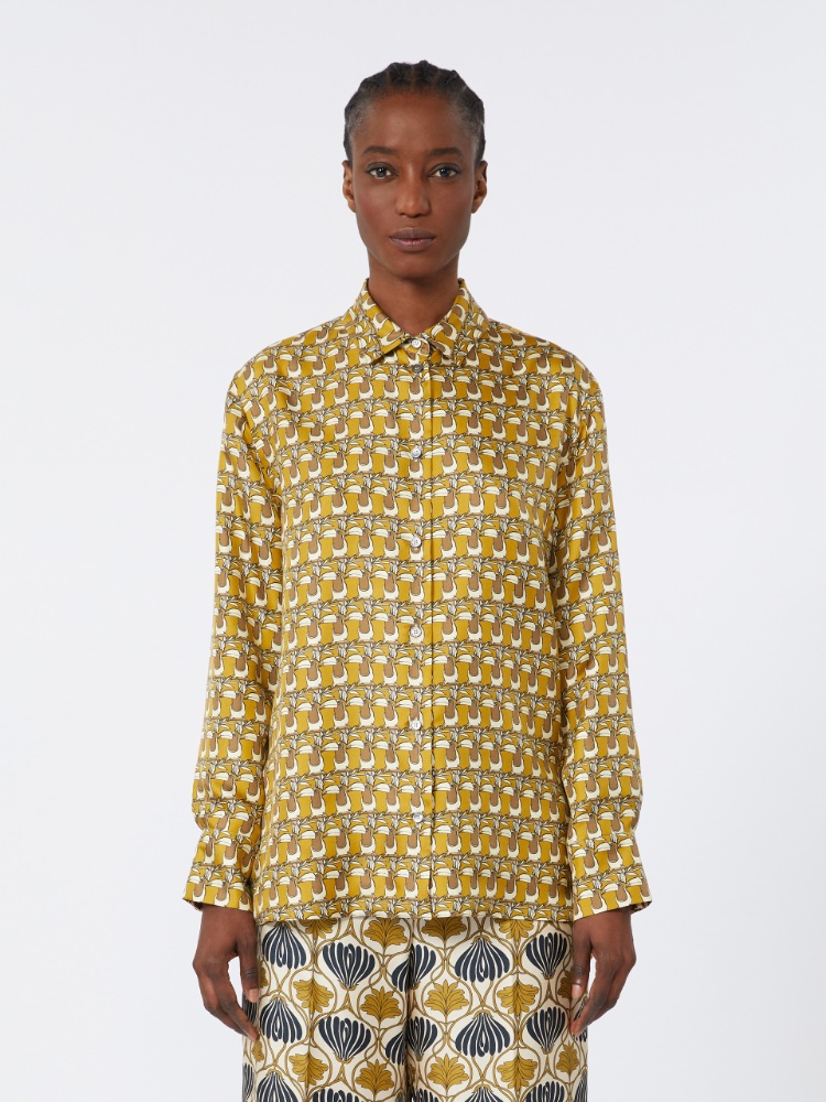 Tシャツ・カットソー S Max Mara TIMES - Reversible printed silk shirt Reversible printed silk shirt, mustard | 