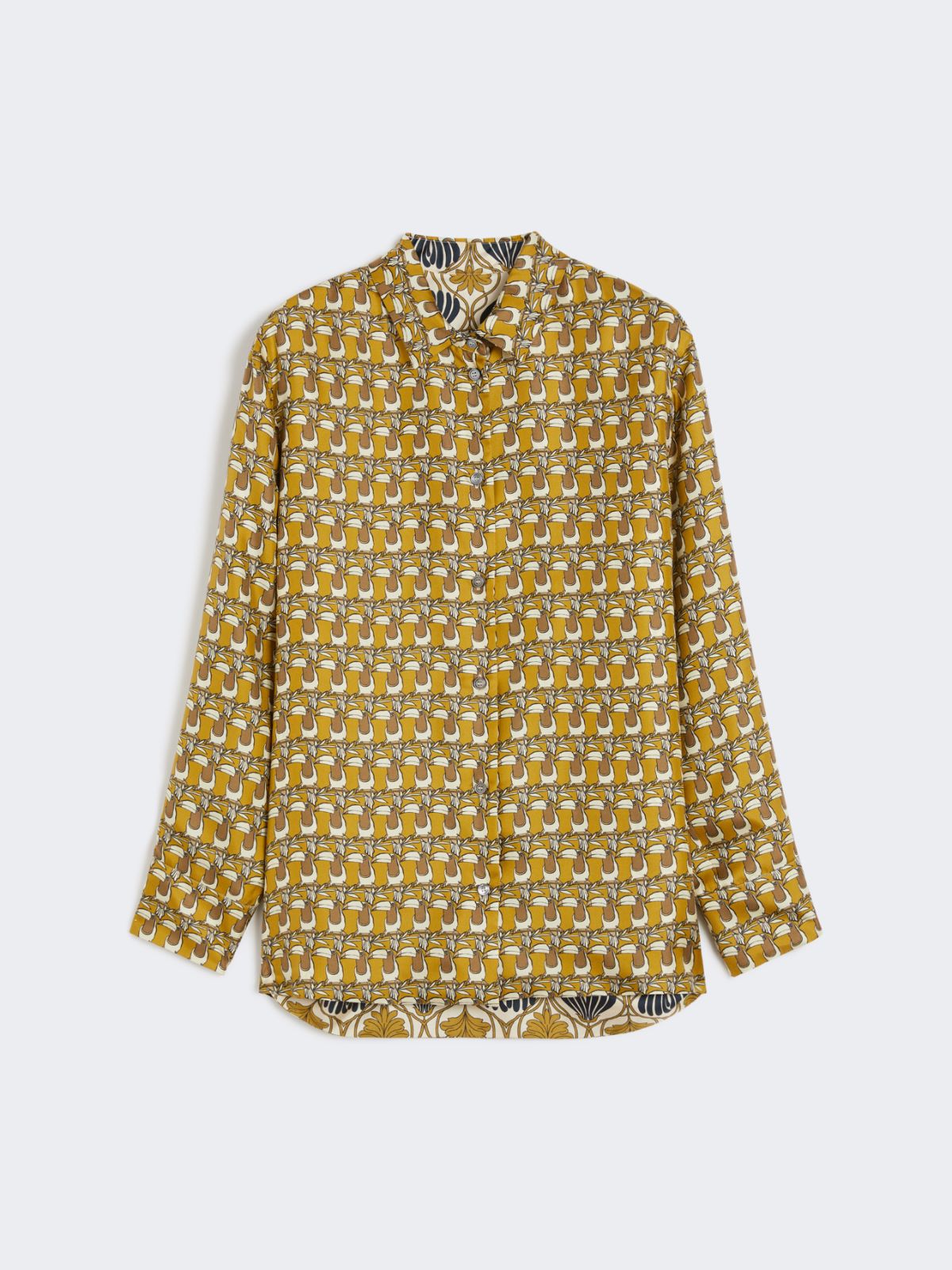 Reversible printed silk shirt - MUSTARD - Max Mara - 8