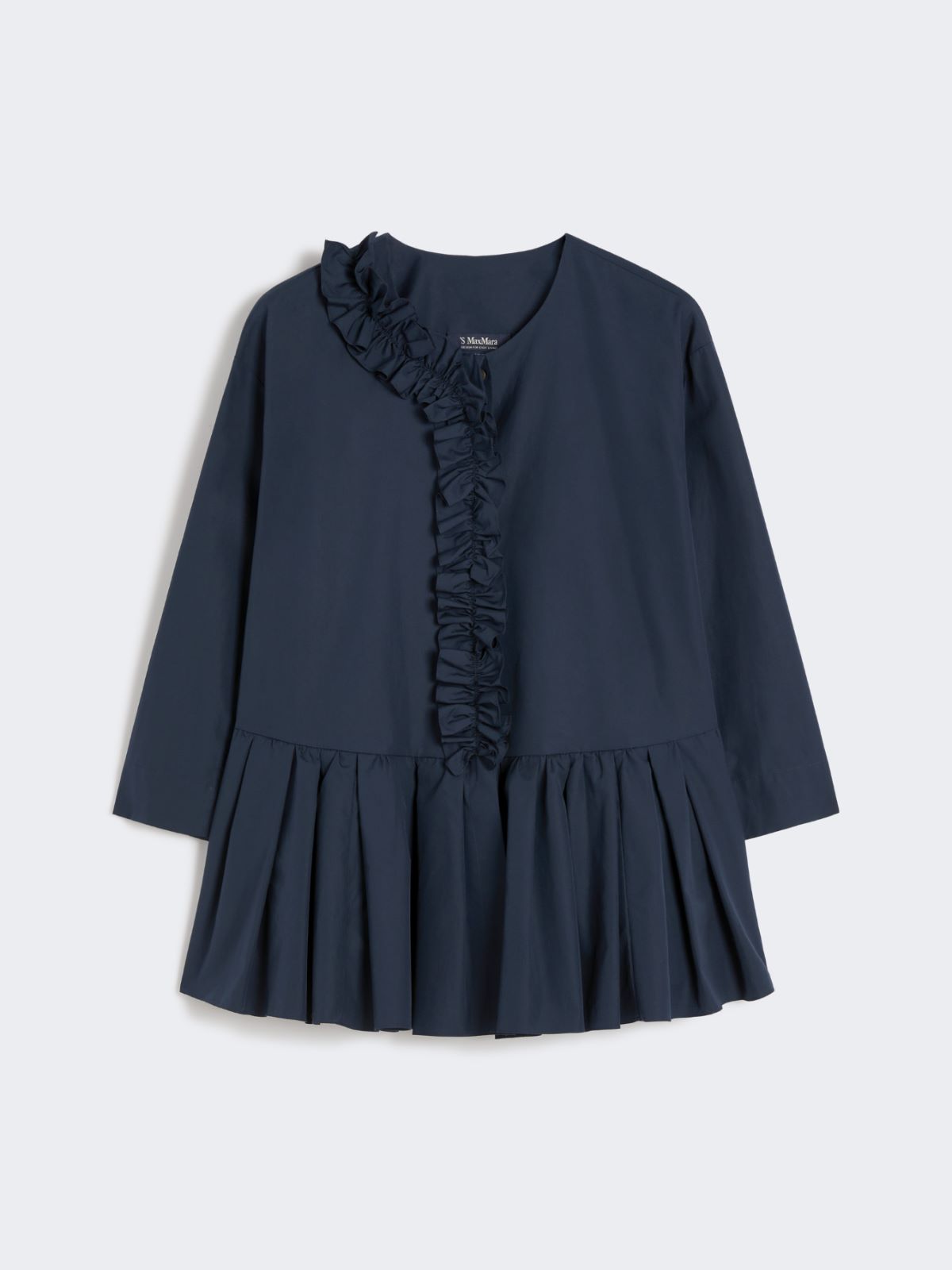 Flounce-detail washed cotton shirt - ULTRAMARINE - Max Mara - 9