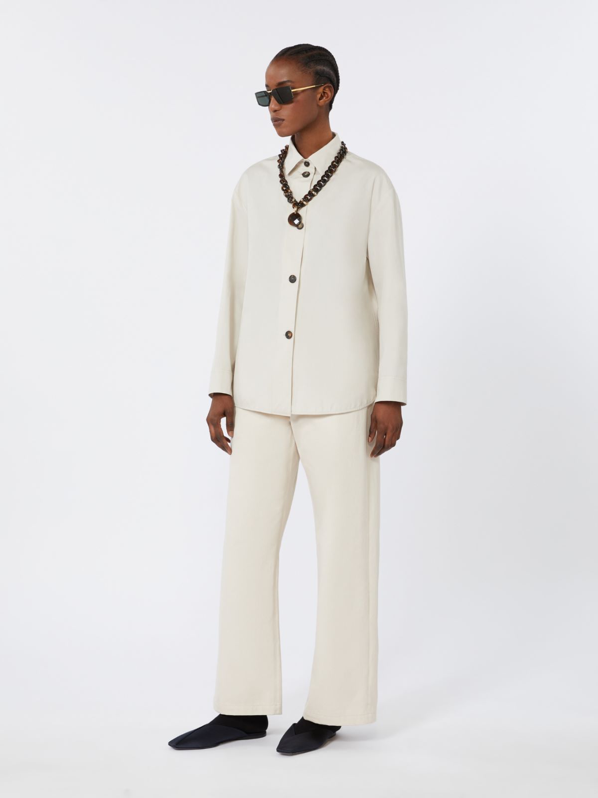 Camicia dritta in cotone - ECRU - Max Mara