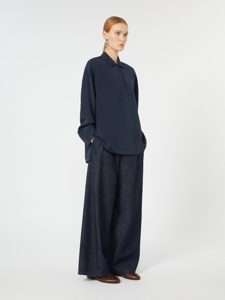 Crepe de chine shirt - MIDNIGHTBLUE - Max Mara