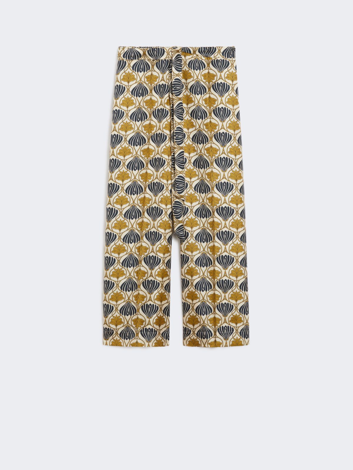 Fluid printed silk trousers - MUSTARD - Max Mara - 9