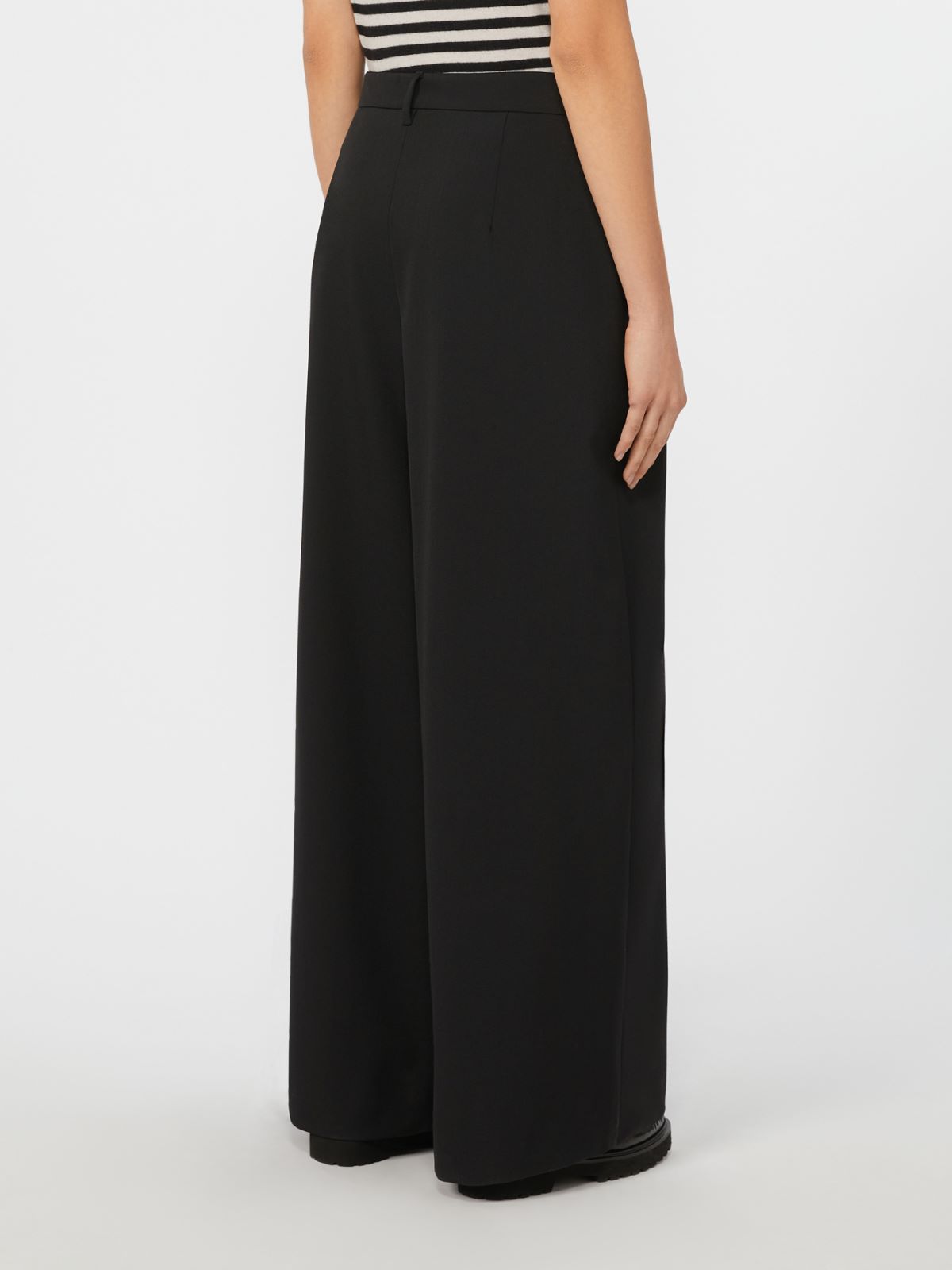 Wide-fit stretch gabardine trousers - BLACK - Max Mara - 3
