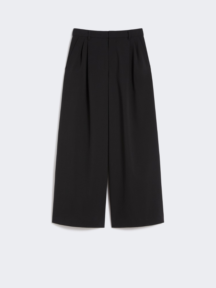 Pantalón ancho de gabardina elástica - NEGRO - Max Mara