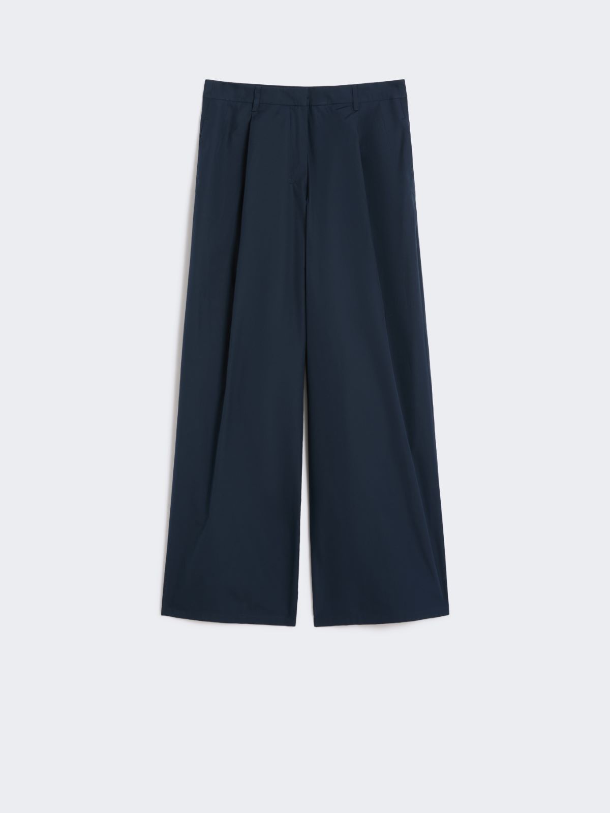 Pantalón ancho de popelina de algodón - AZUL MARINO - Max Mara - 8
