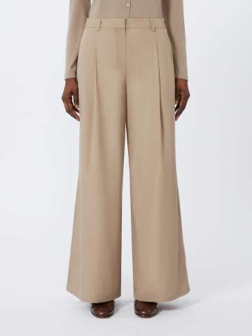 ボトムスその他 Max Mara Clay-coloured cotton palazzo pants Camel colored trousers | Max Mara