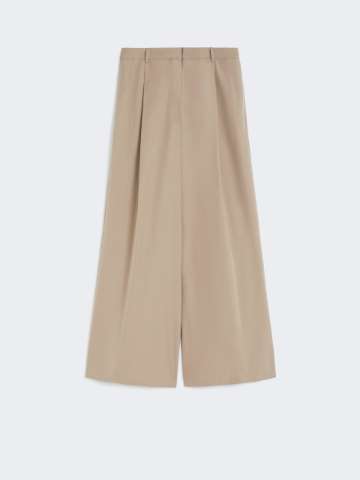 Max Mara コットン ドリル ワイドレッグ trousers Cotton drill wide-leg trousers, sand | Weekend Max Mara