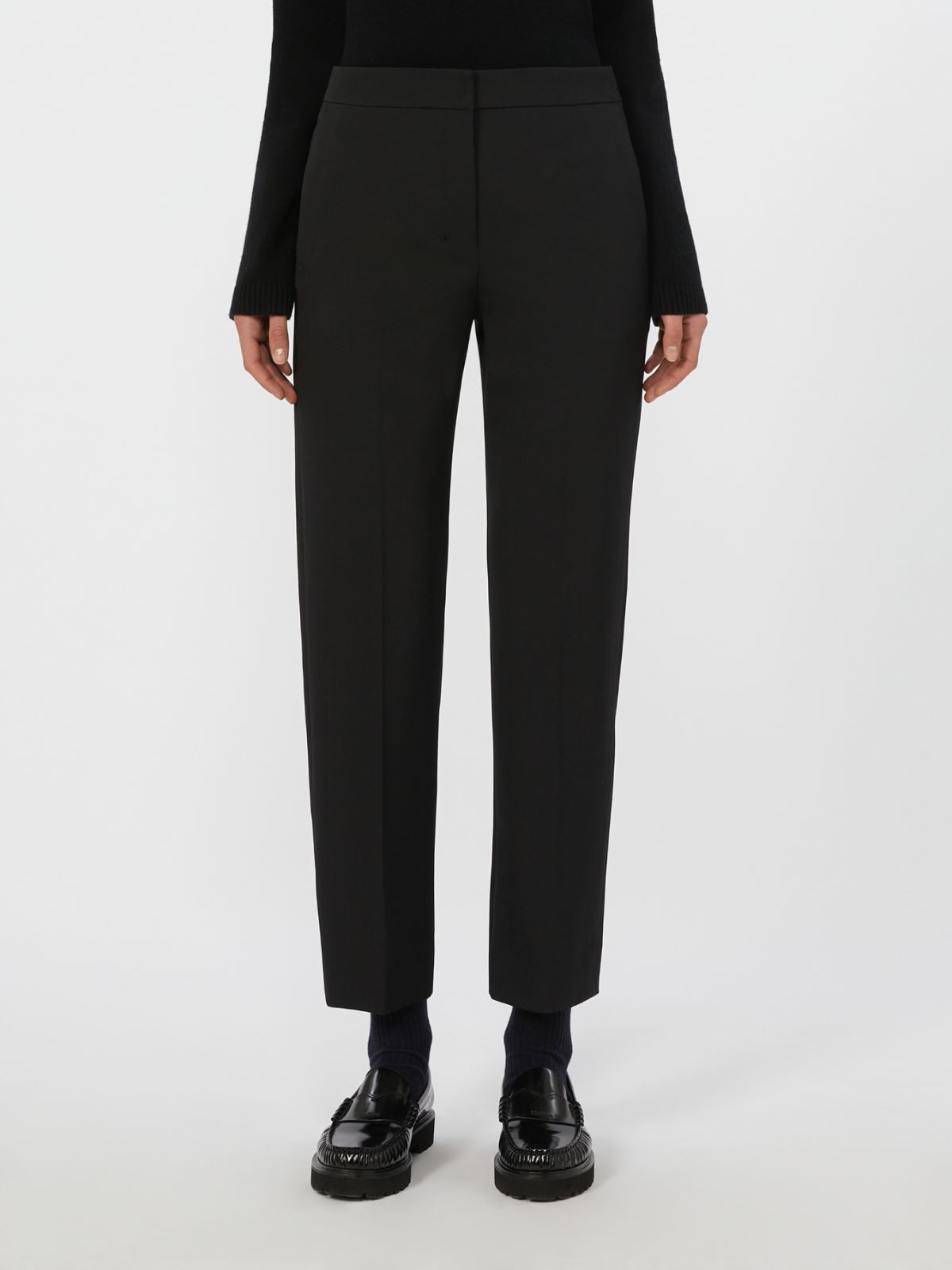 Slim gabardine trousers - BLACK - Max Mara - 2