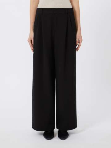 送料関税込【'S Max Mara】High-rise wide-leg pants Max Mara Women's Black Ercole High-Rise Wide-Leg Crepe Pants
