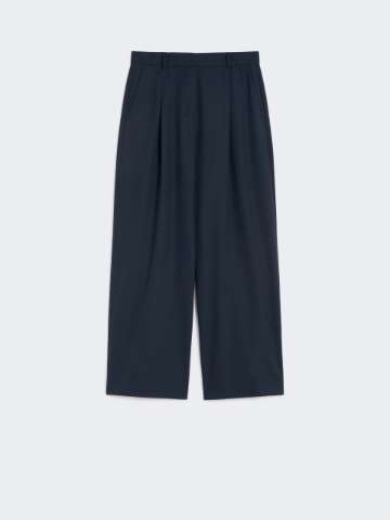 【送料&関税込】Max Mara Blue Piroghe Trousers Fitted trousers in crêpe jersey, black | 