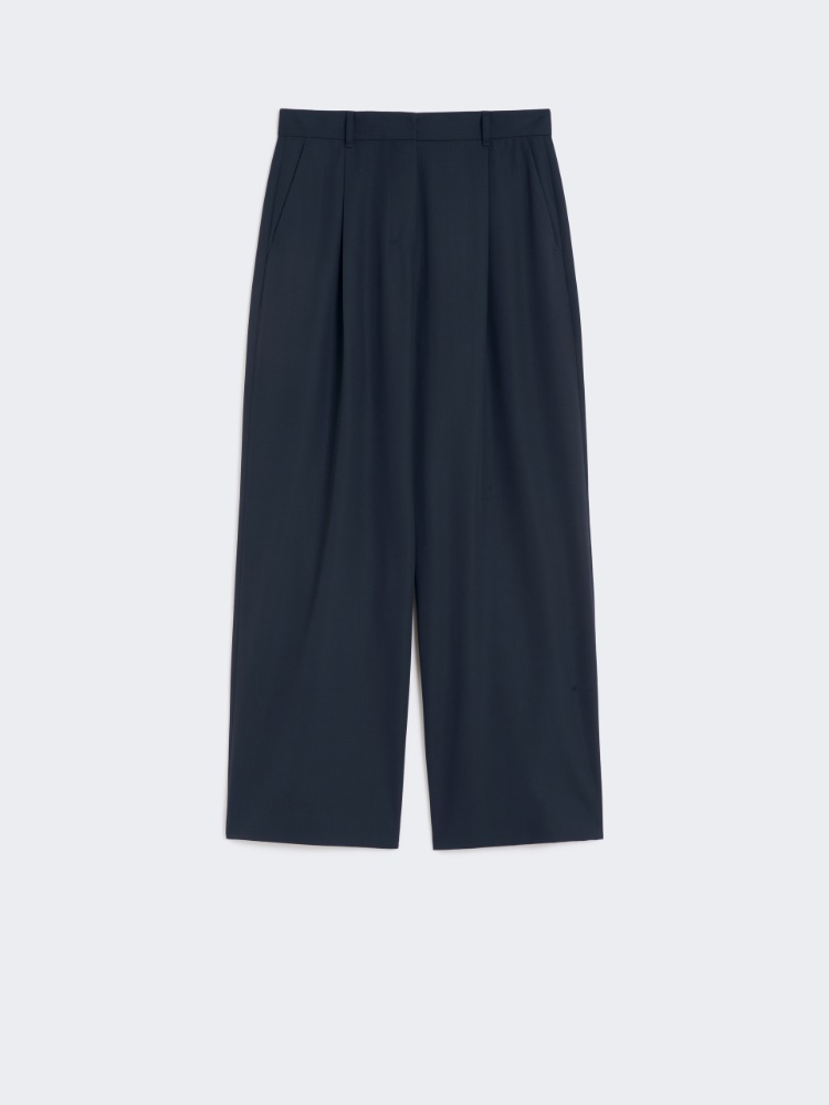Hose aus Wollkrepp - NACHTBLAU - Max Mara