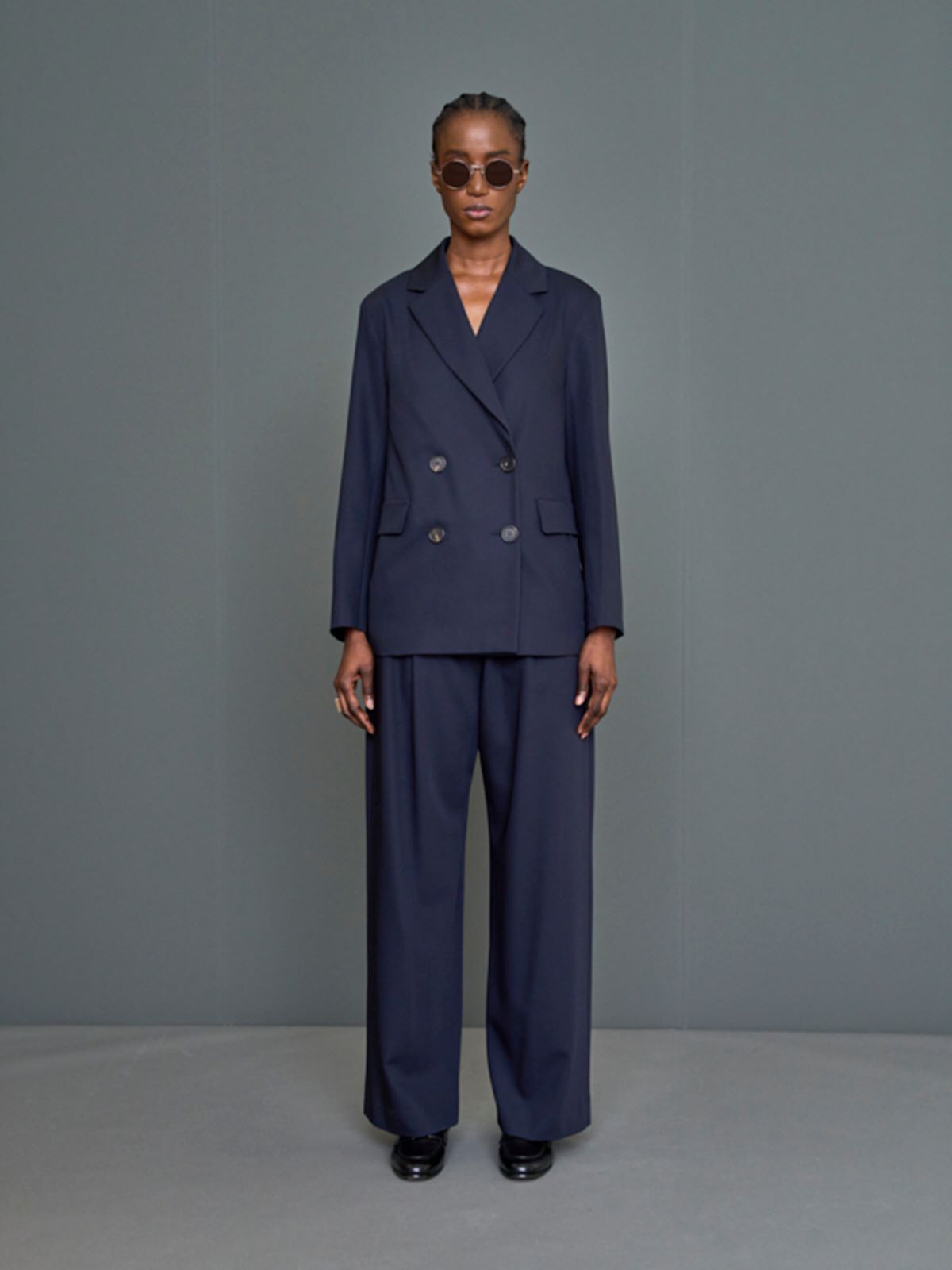 Wool crepe trousers + MIDNIGHTBLUE - Max Mara