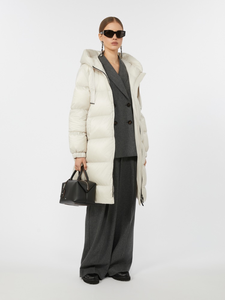 Wide-fit wool flannel trousers - MEDIUM GREY - Max Mara