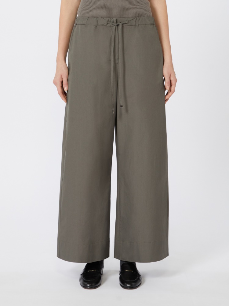 S MAX MARA[アウレオ] ピュア コットン ポプリン パンツ アウレオ] ピュア コットン ポプリン ドローストリング パンツ