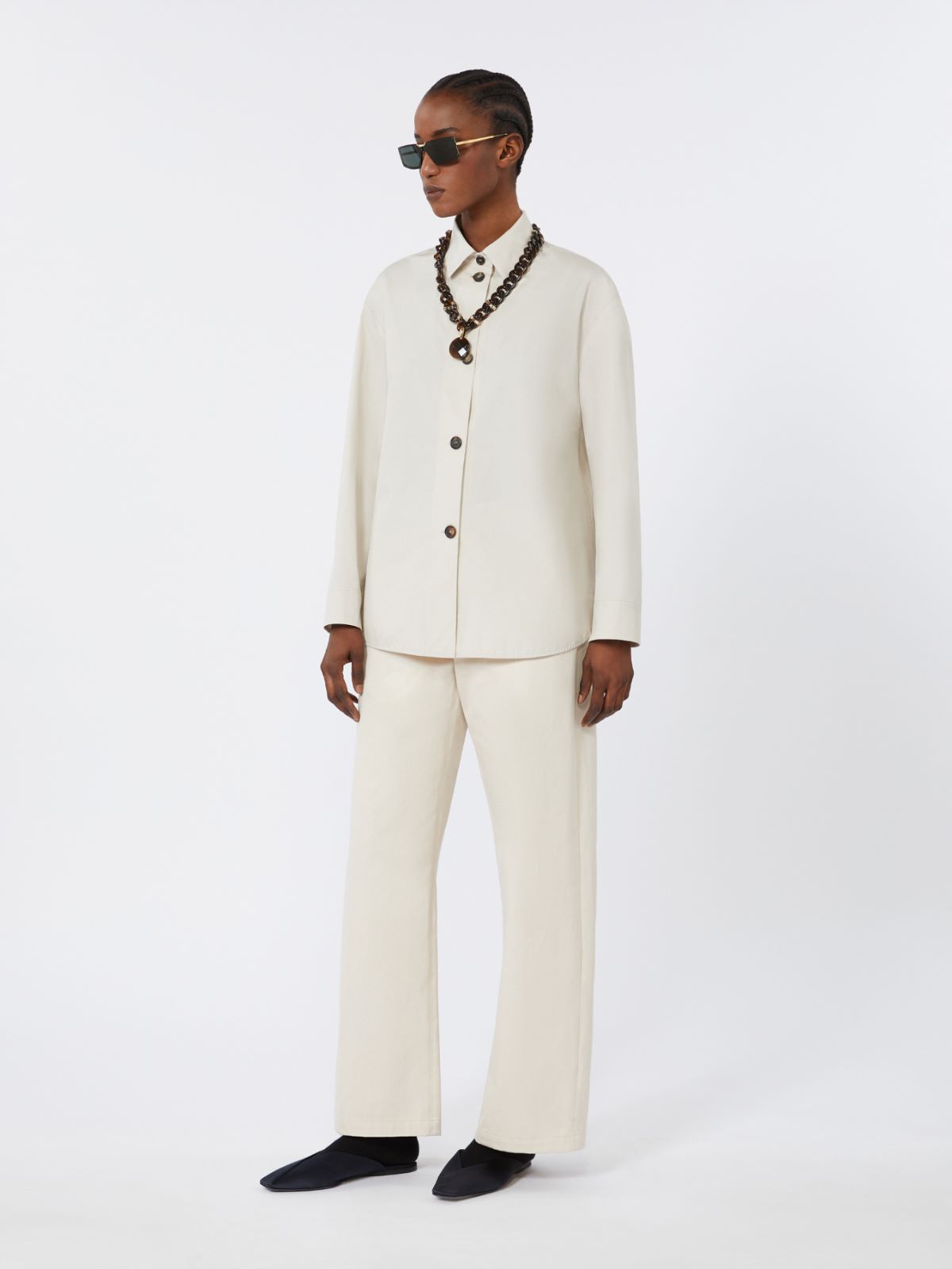 발레리아 코튼 팬츠 + ECRU - Max Mara