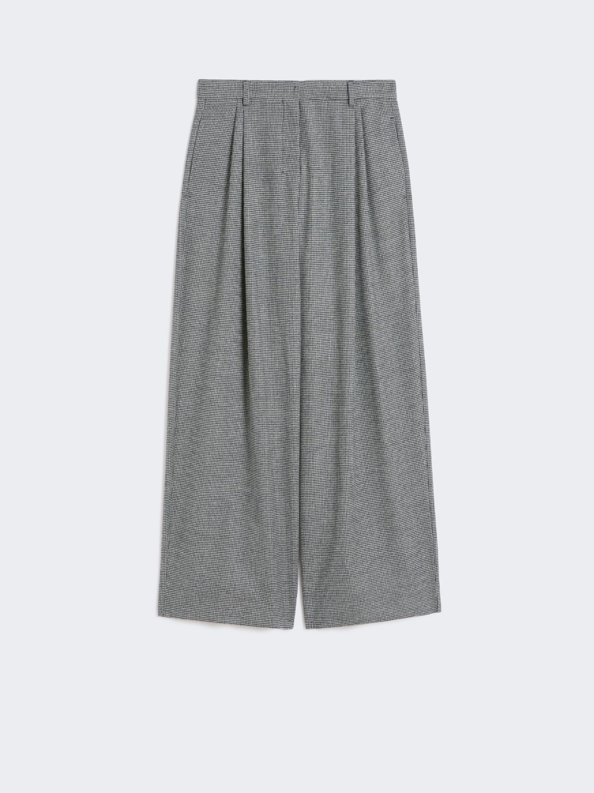 Spodnie z szeroką nogawką z wełny i kaszmiru - CZARNY - Max Mara - 8