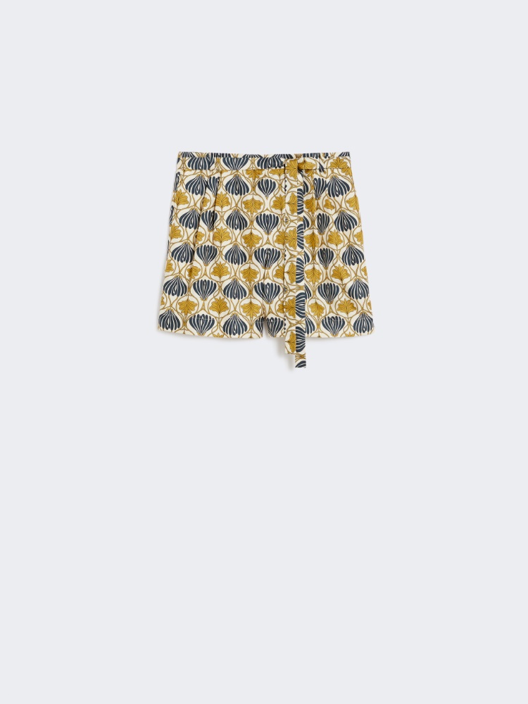 Printed silk shorts - MUSTARD - Max Mara