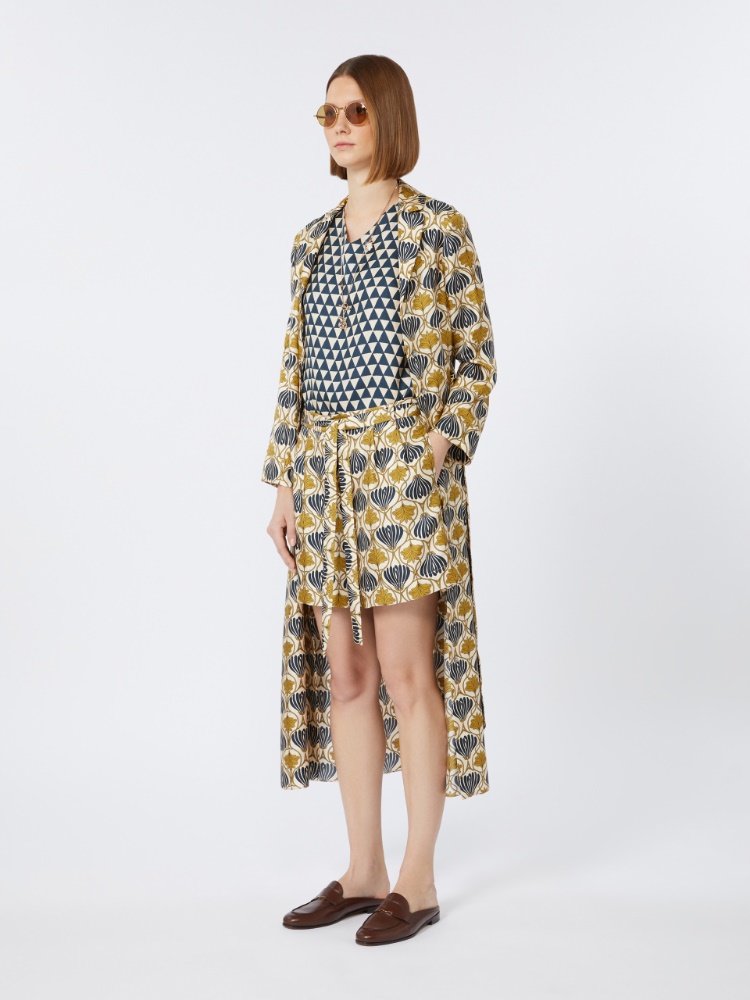 Printed silk shorts - MUSTARD - Max Mara