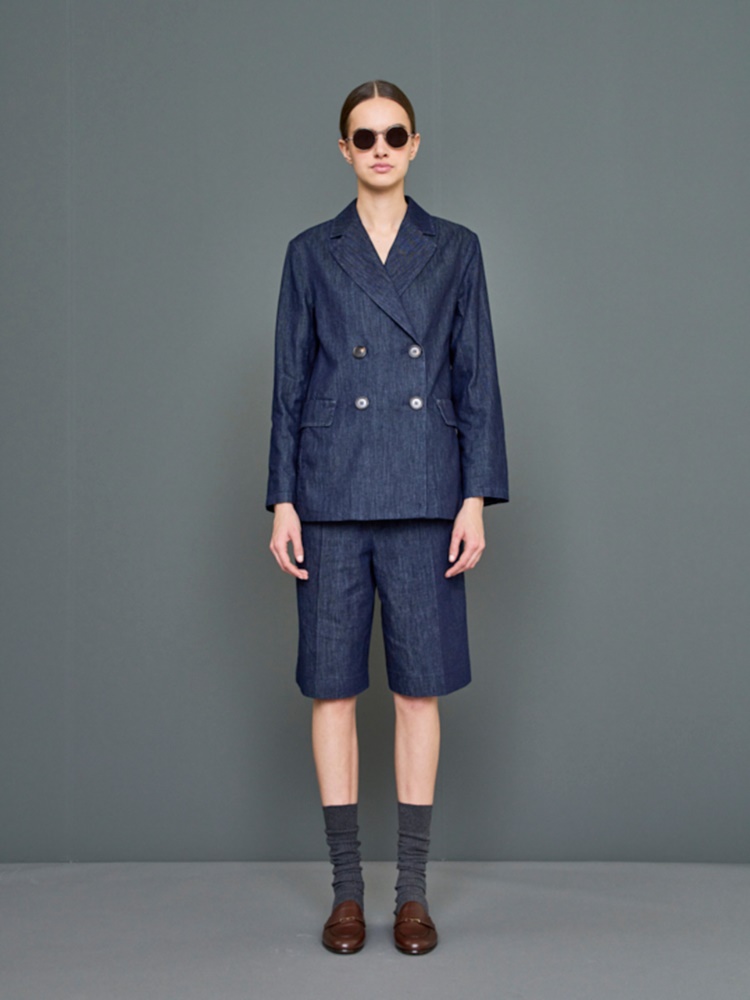 Indigo denim Bermuda shorts + ULTRAMARINE - Max Mara