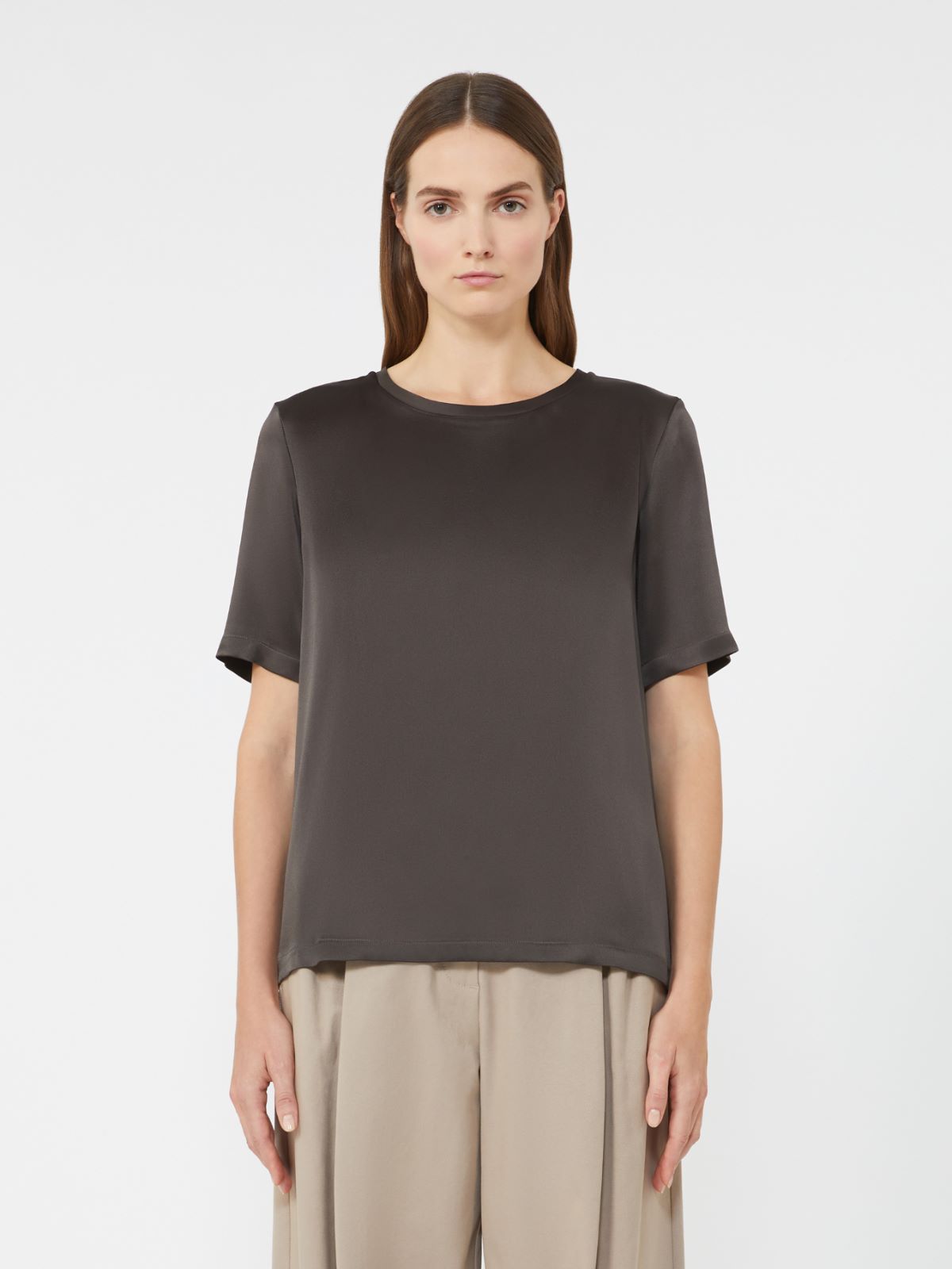 Satin T-shirt - GREEN - Max Mara - 2