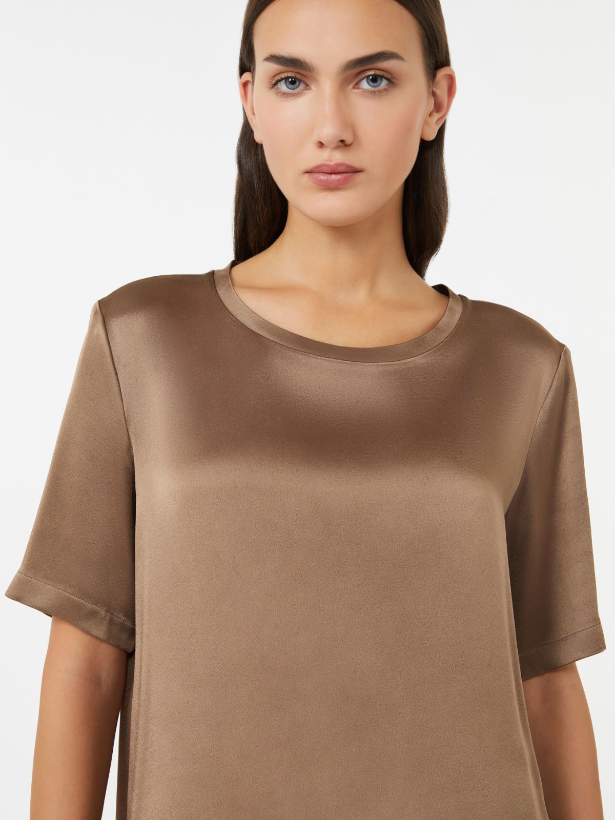 Satin T-shirt - BROWN - Max Mara - 4