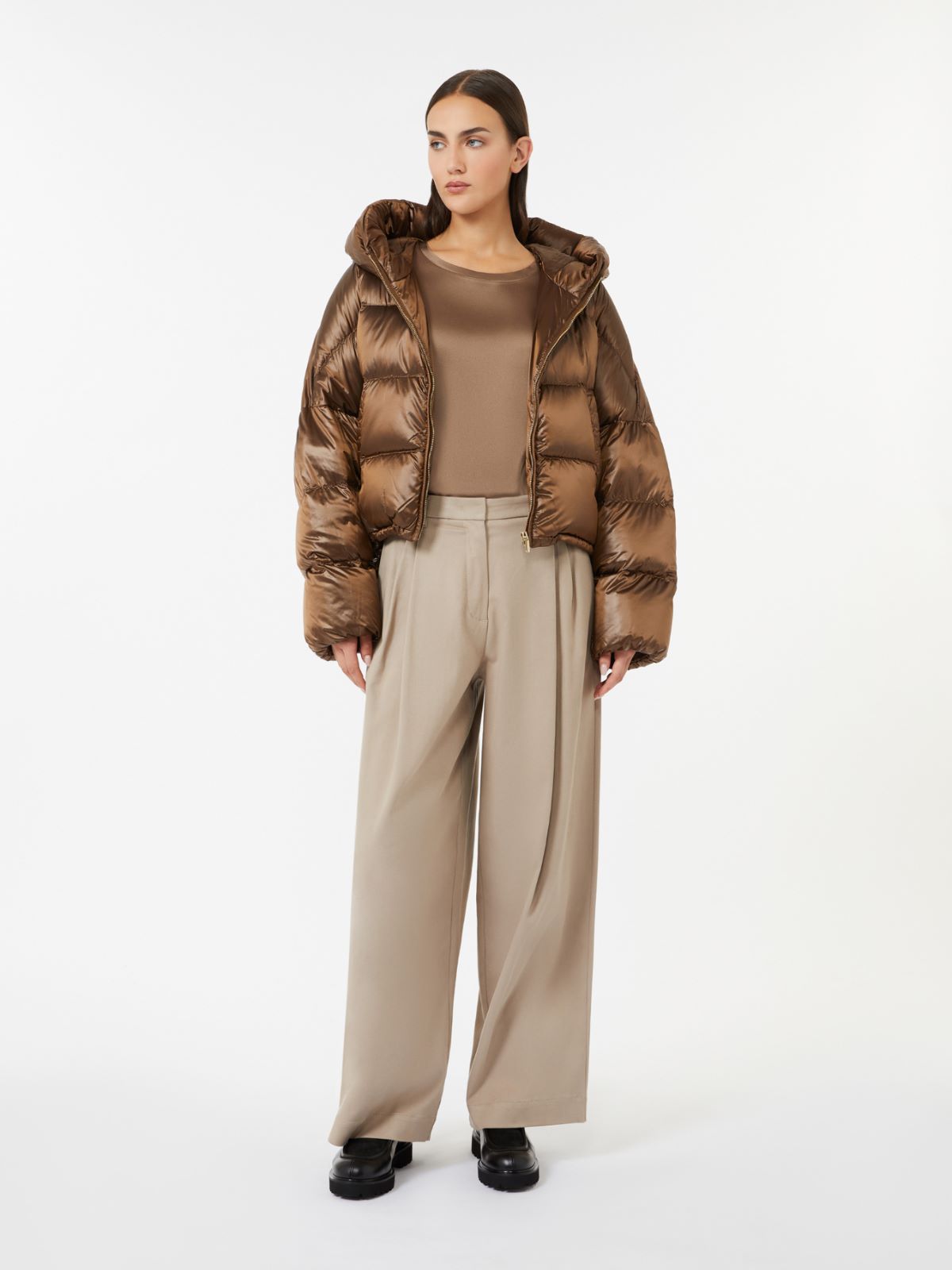 Satin T-shirt - BROWN - Max Mara
