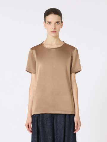 Max Mara サテンとジャージーのTシャツ Satin t shirt | Max Mara