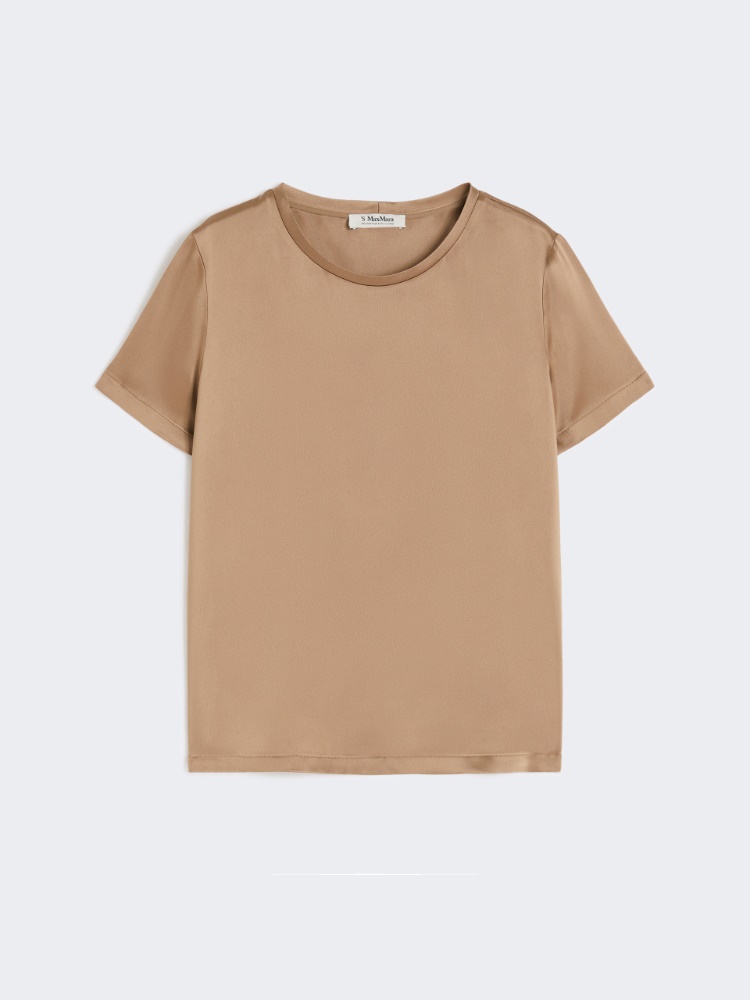 ■Max Mara■ Rebecca Short Sleeve T-Shirt Camel 916601396000 Viscose satin T-shirt, camel |
