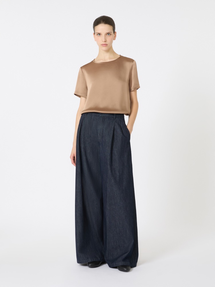 T-shirt en satin de viscose - POIL DE CHAMEAU - Max Mara