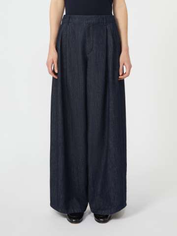 Max Mara レインボー 太ボーダー総柄フレアデニム 英字ロゴ 平成