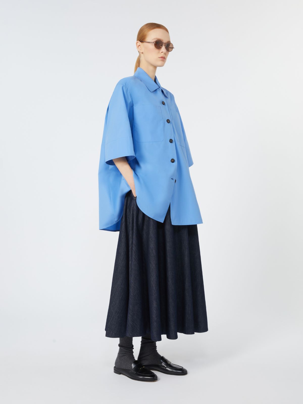 아담 코튼 셔츠 - LIGHT BLUE - Max Mara