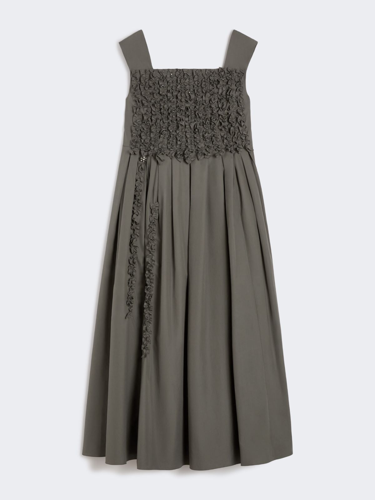 Long pleated poplin dress - MEDIUM GREY - Max Mara - 9