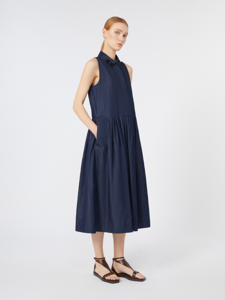 Sukienka bez rękawów z denimu - CIEMNOGRANATOWY - Max Mara