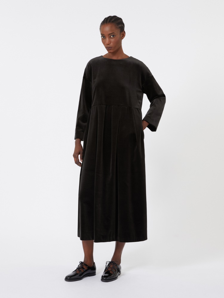 Cotton velvet dress - GREEN - Max Mara