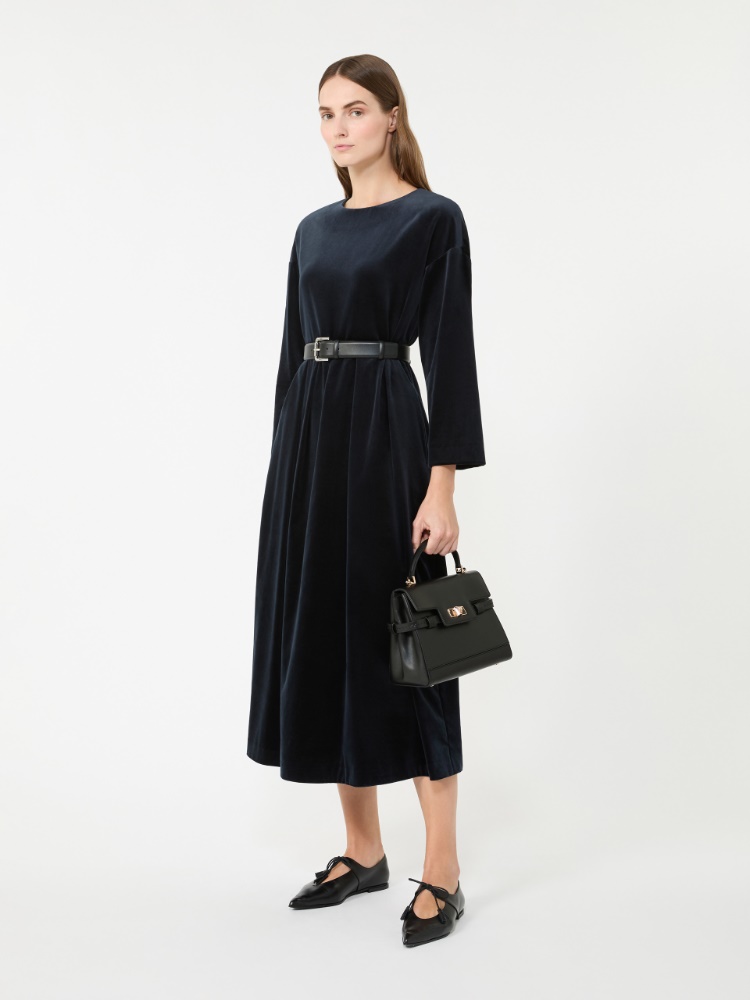 Cotton velvet dress - MIDNIGHTBLUE - Max Mara